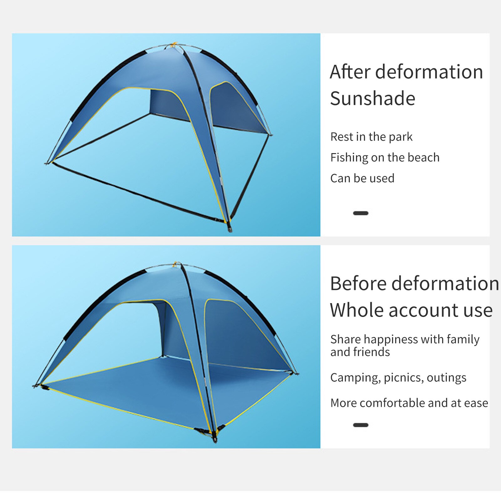 Cheap Goat Tents Beach Tent Automatic Open Ultralight Sun Shelter Camping Tents for Beach Playing Sun Shelter Travelling Hiking   
